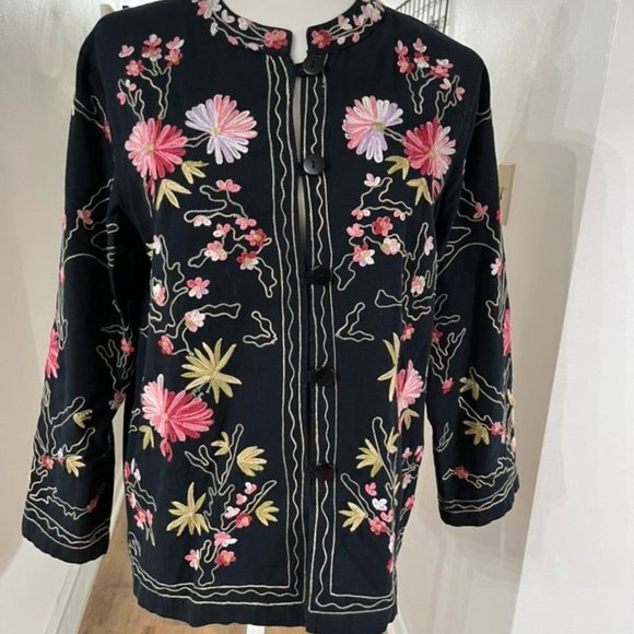 Bedford Fair Jackets & Blazers - EUC Vintage Bedford Fair Shirt Jacket  Embroidered Florals